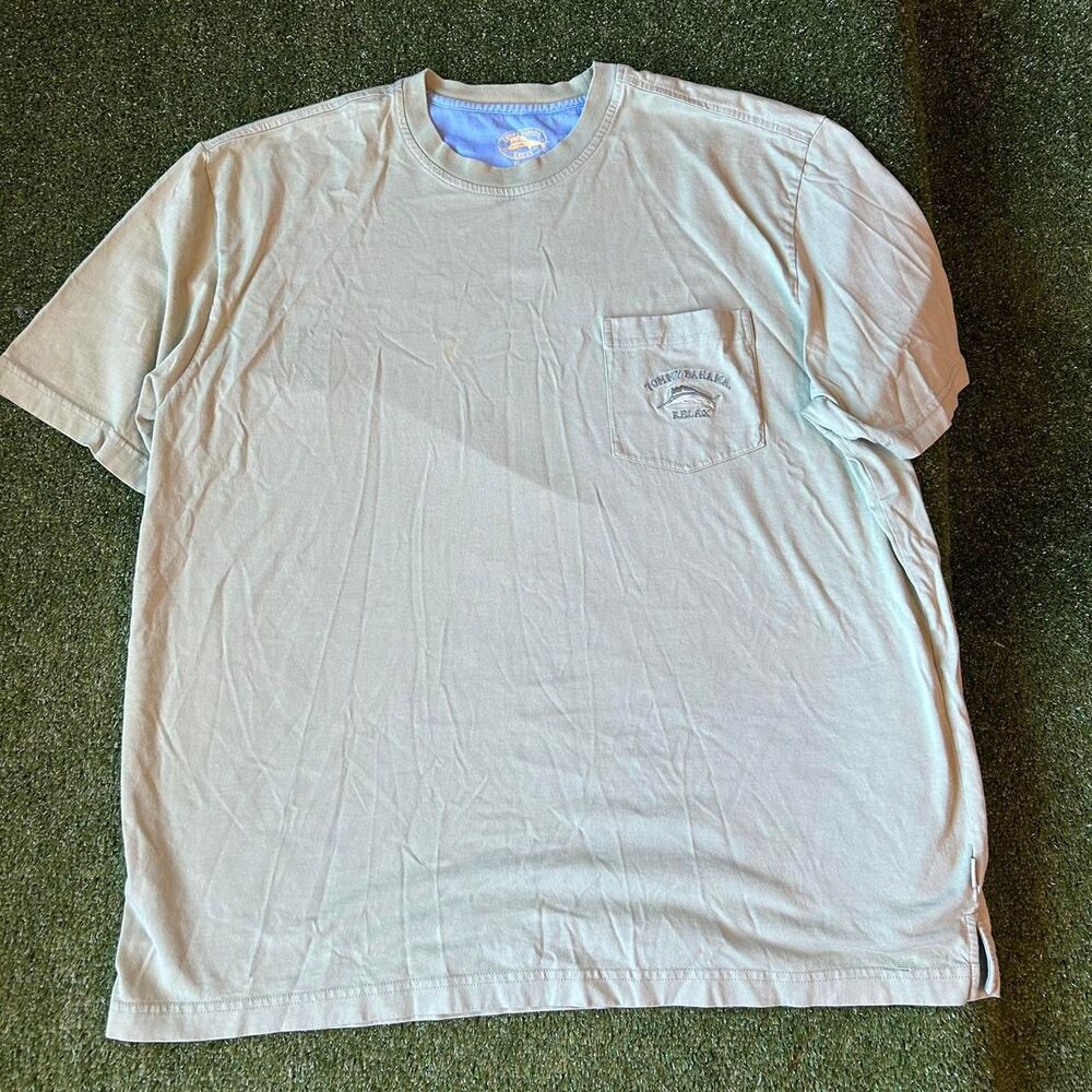 Tommy-bahama Men's Green and Blue T-shirt